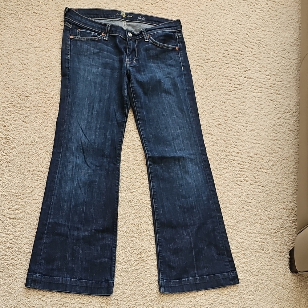 7 For All Mankind Blue Boot Cut Jeans Classic Style